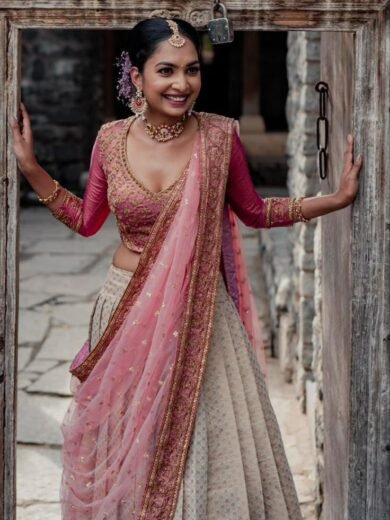 IZRA Lehenga 035 (Pink Designer Lehenga Choli)