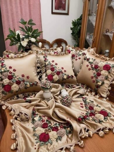 IZRA Bedsheet Covers 019 (Floral Embroidered covers)