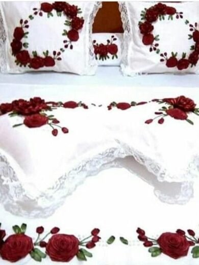 IZRA Bedsheet Covers 021 (Flower Embroidered covers)