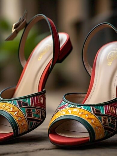 IZRA Sandal 040 (Multicolor Ankle Strap Heels)