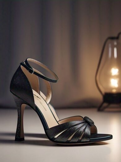 IZRA Sandal 033 (Black Ankle Strap Heels)