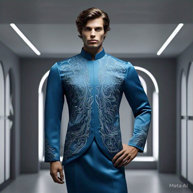 IZARA Menswear-08 (Etehnic Suit - Royalblue )