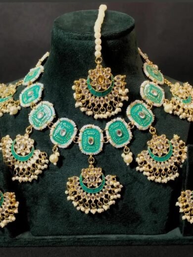 IZRA Jwelery 04 (Neckless and Earning set -Teal )